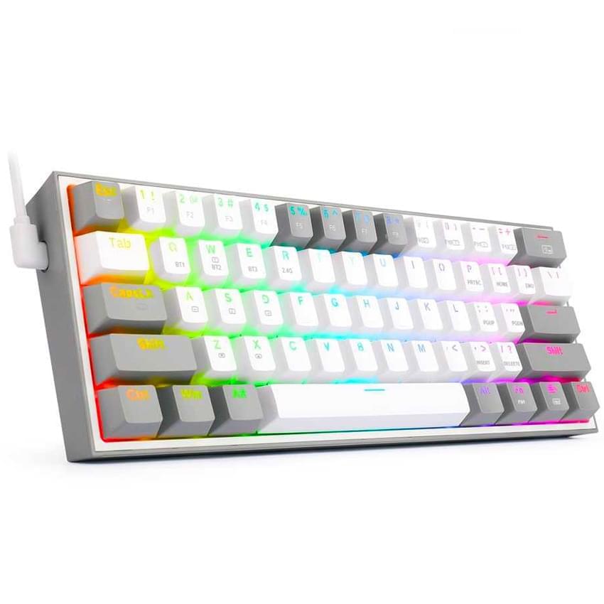 Teclado Redragon Fizz Pro Mecanico Blanco Gris Switch Red